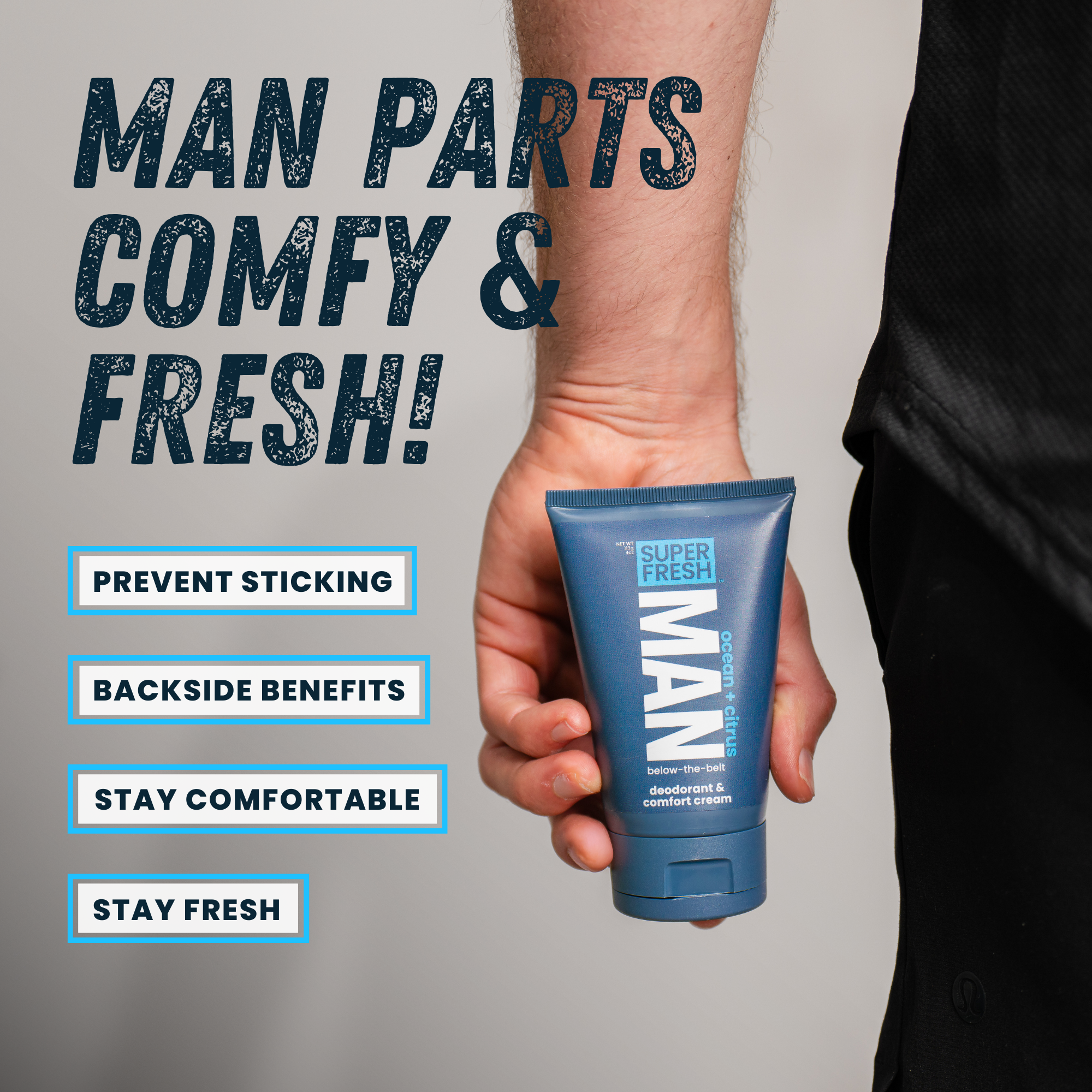 Deodorant & Comfort Cream for Man Parts [Ocean+Citrus]